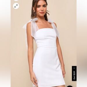 Beaming Perfection White Pearl Organza Tie-Strap Mini Dress

Small / White